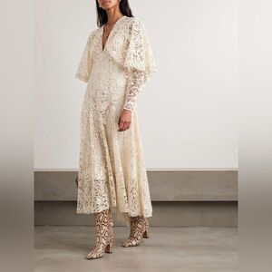 ZIMMERMANN Hypnotic Memento Bird guipure lace midi dress $3550 New without tag